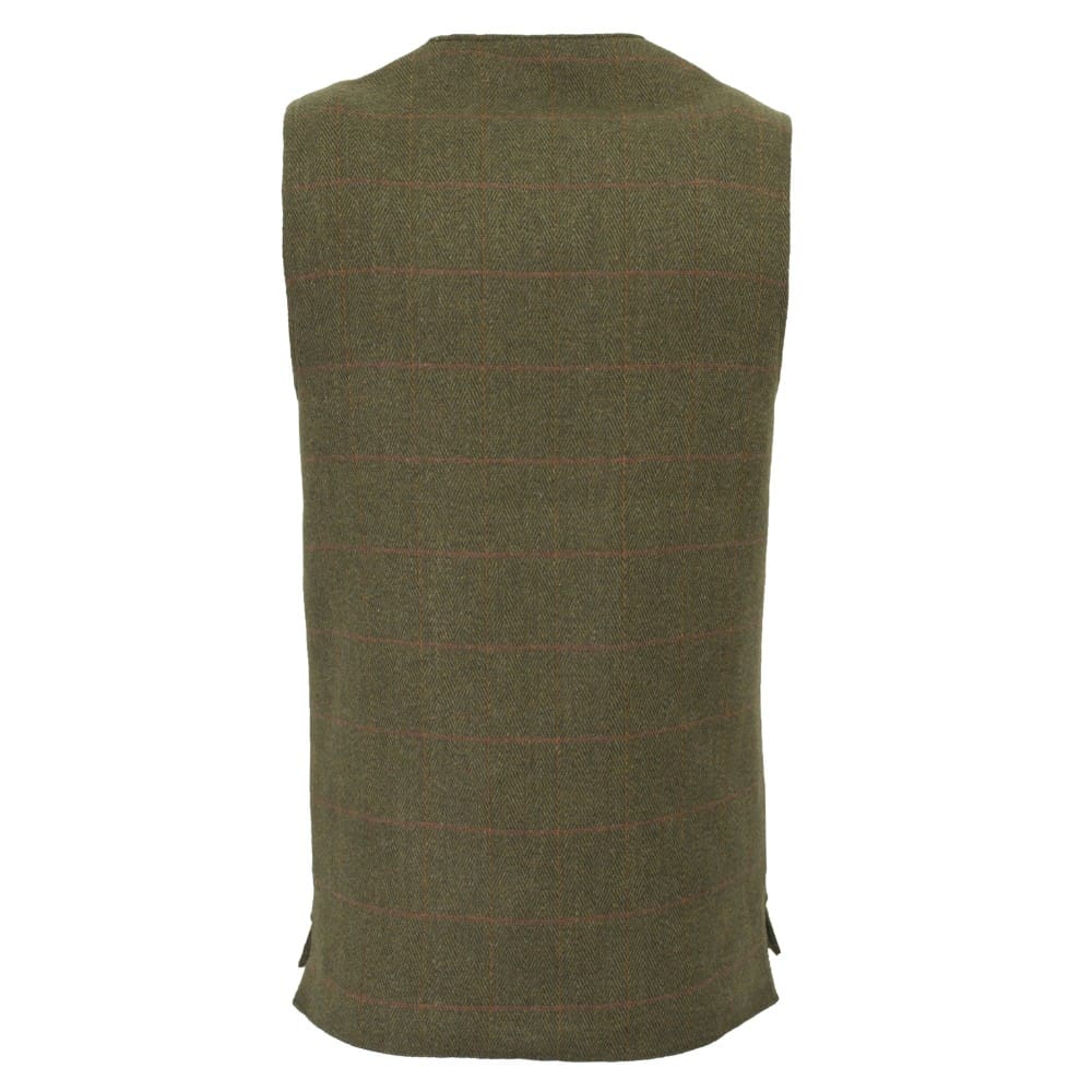 Men's Derby Tweed Winston Waistcoat in Dark Sage, detail