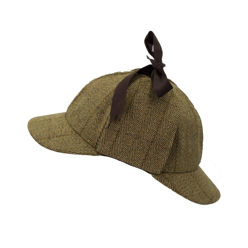 Derby Tweed Woodstock Deerstalker Hat in Light Sage, side