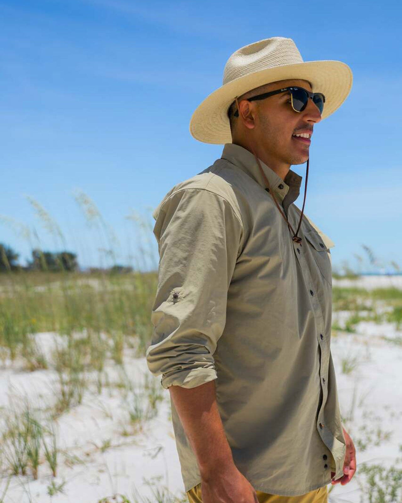 Brimmed Field Hat - Burlap Straw