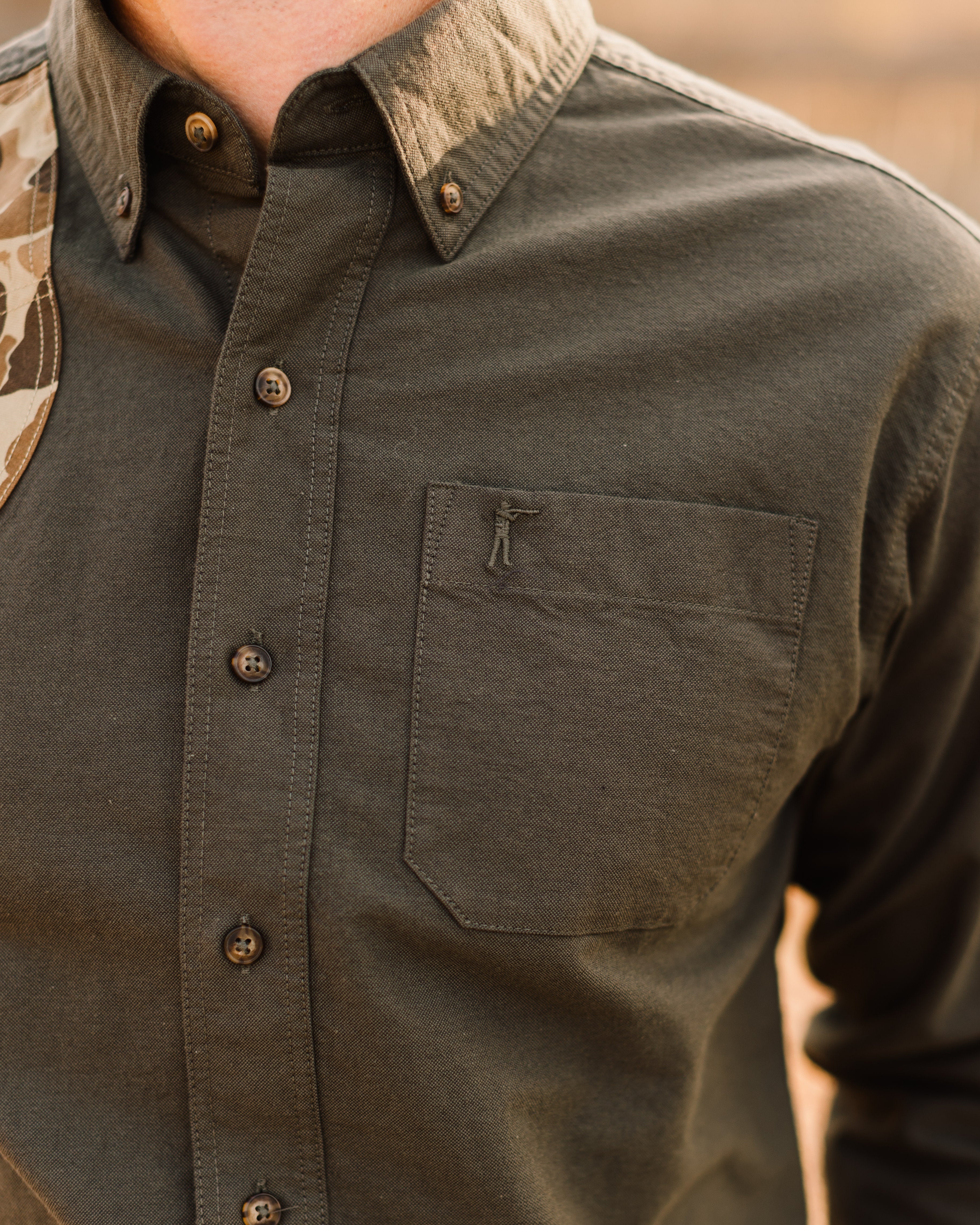 Sportsmans Shirt - Moss Oxford/Original Camo