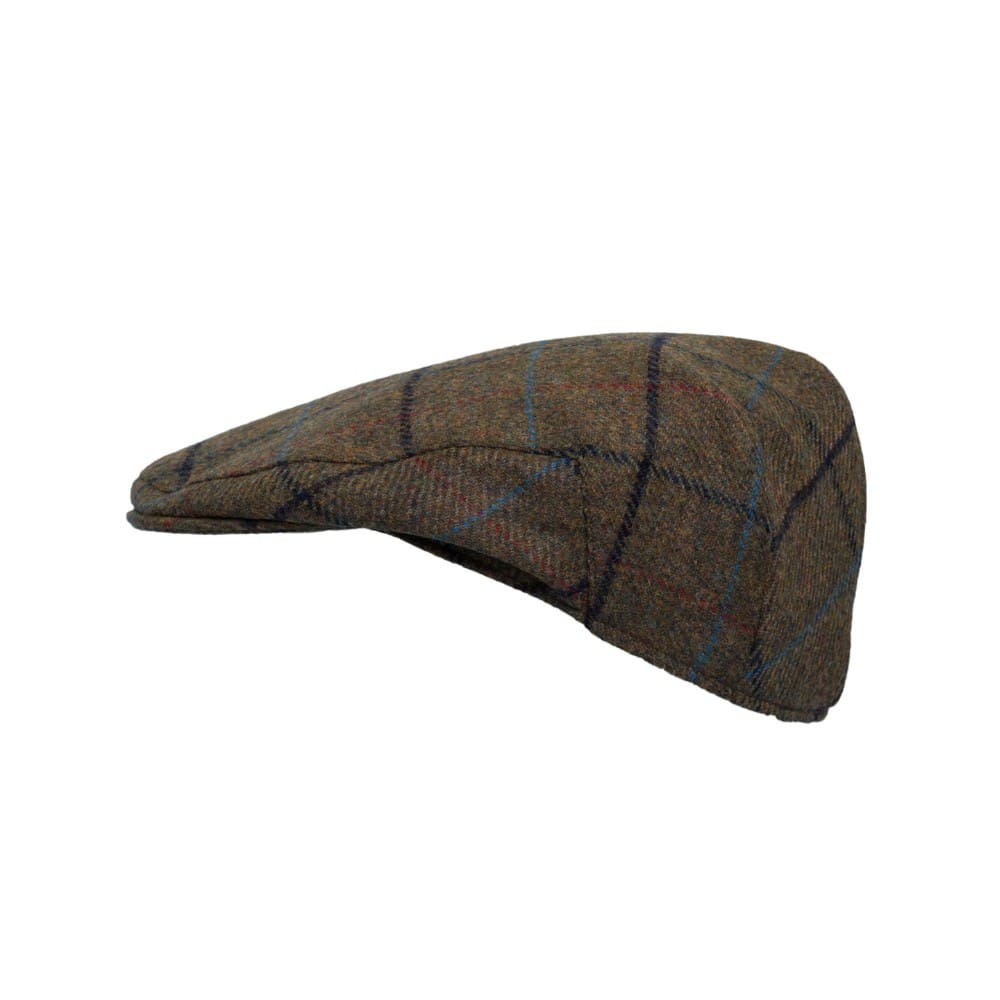 Abraham Moon Tweed Alfred Flat Cap in Castleton Green, back