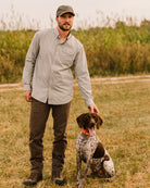 Man in active shirt and heritage pants