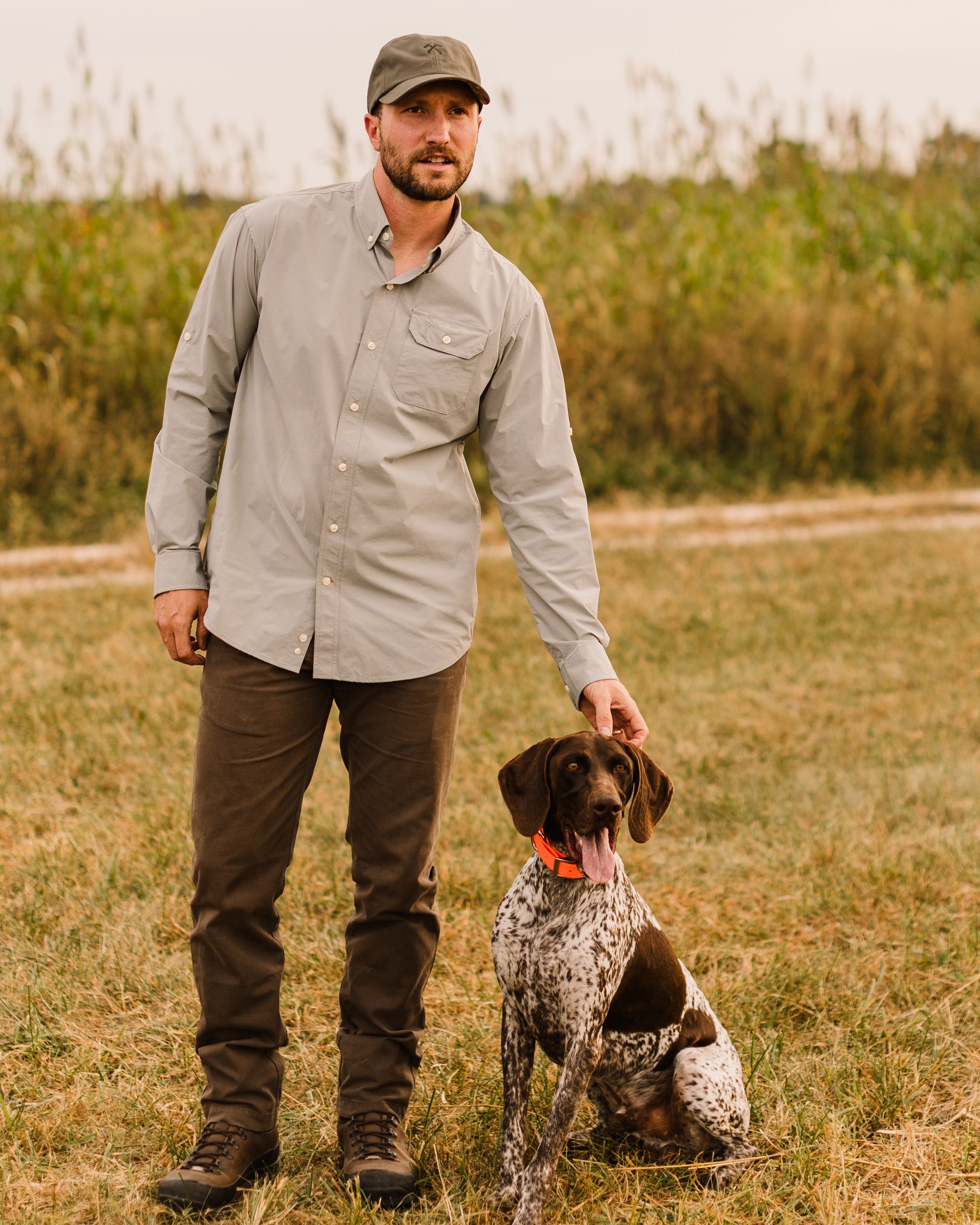 Man in active shirt and heritage pants